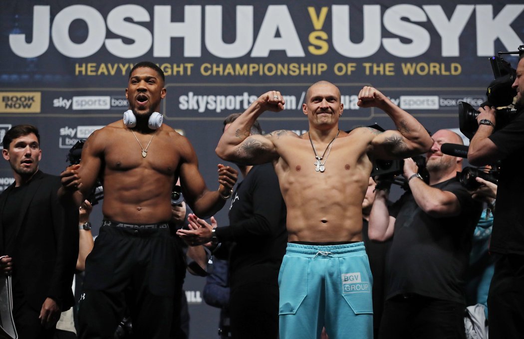 Vážení před boxerským duelem Anthony Joshua vs. Oleksandr Usyk