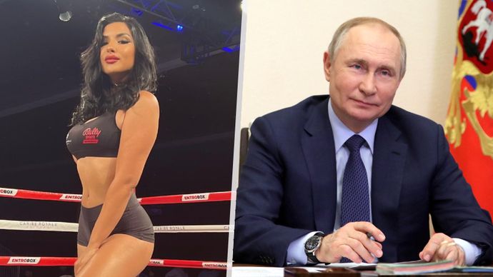 Krásná »ring girl« Jiselle Arianneová vyzývá Vladimira Putina na souboj.