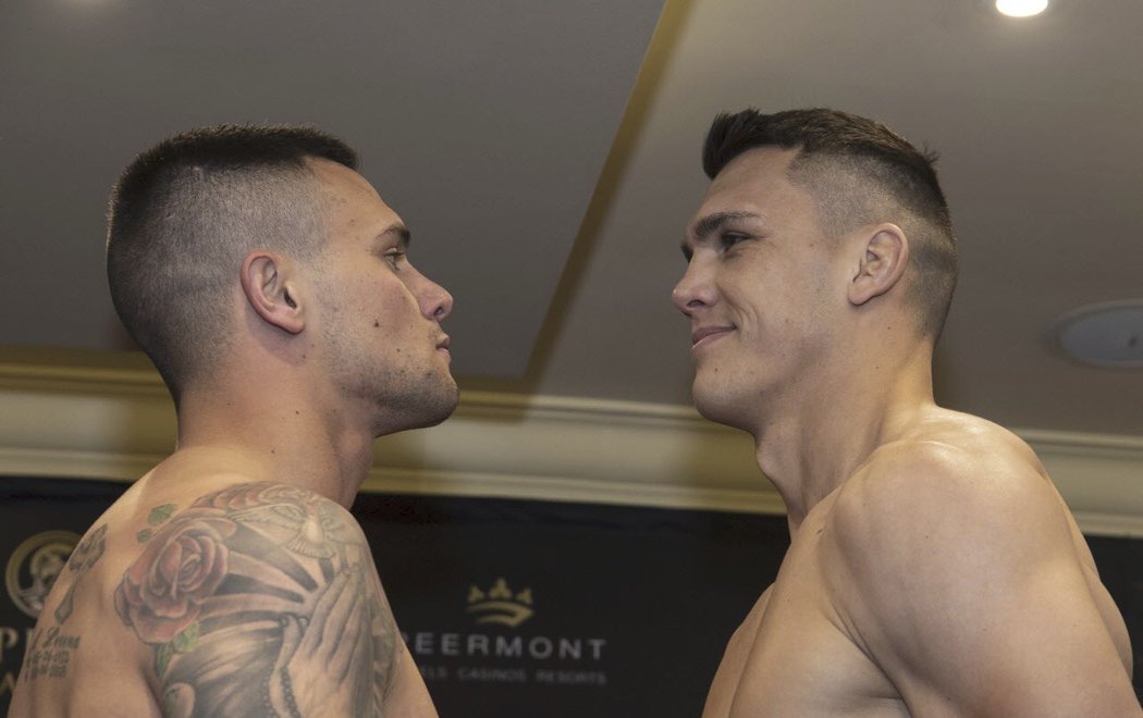 Kevin Lerena vs. Vasil Ducár - foto z předzápasového vážení