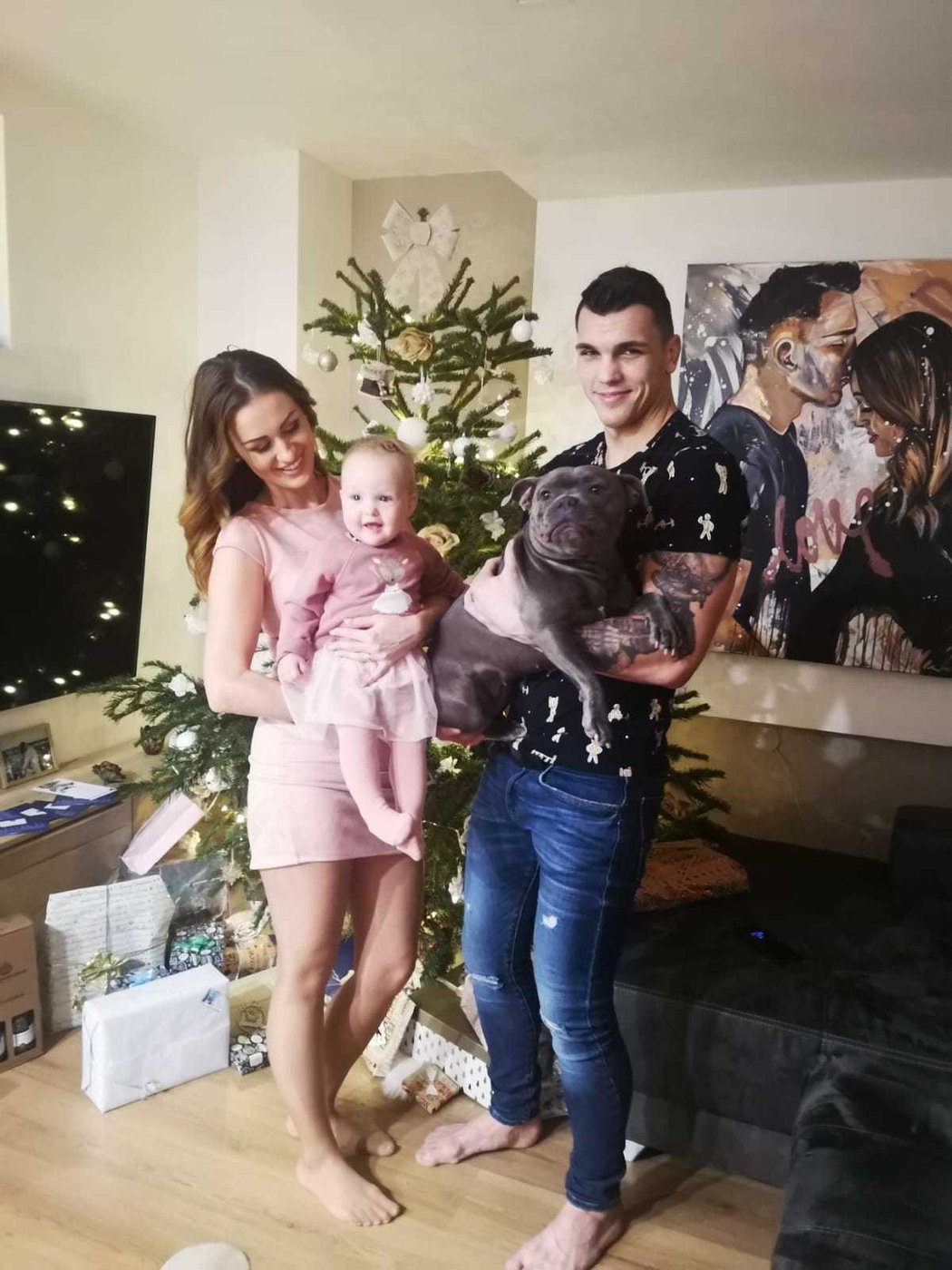 Boxer Vasil Ducár trávil Vánoce s manželkou Irenou a dcerkou Sofií