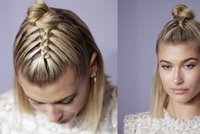 Účes podle Hailey Baldwin: Naučte se trendy kombinaci drdolu a copánku