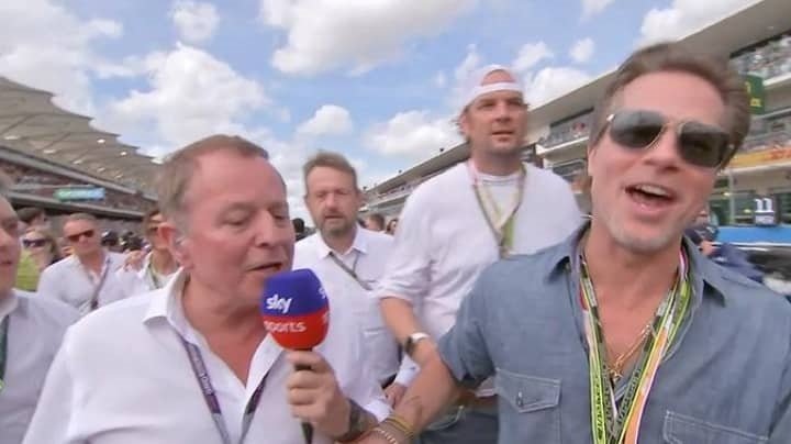 Martin Brundle se marně snaží položit herci otázky ohledně filmu.