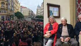 Stovky lidí uctily děti z Terezína: Na Strossmayerovo náměstí dorazil Jiří Brady nebo Toman Brod