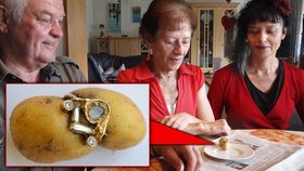 3 roky ztracený prsten našel Hans Herrmann zarostlý v bramboře