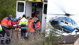 Dítě se v Brandýse nad Labem zřítilo z žebříku. Po třímetrovém pádu bylo letecky transportováno do nemocnice.