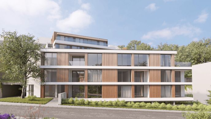 Vizualizace projektu Braník Residences developerky Ivany Tykač. 