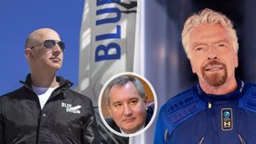 Bezos, Branson, Rogozin.