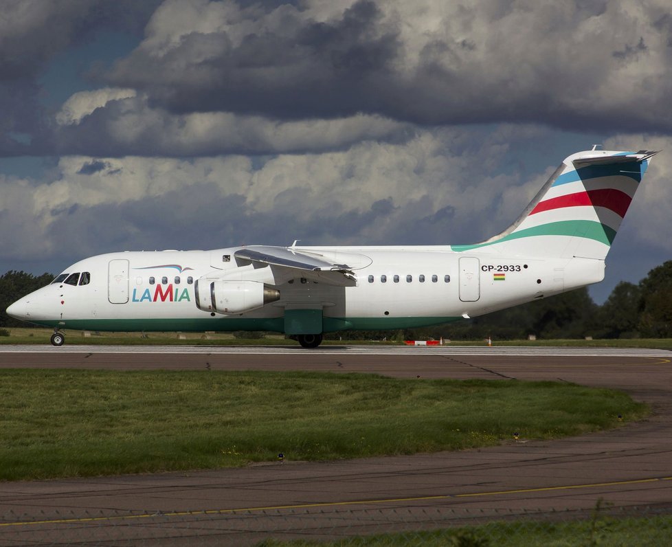Letadlo společnosti Lamia, které havarovalo v Kolumbii.