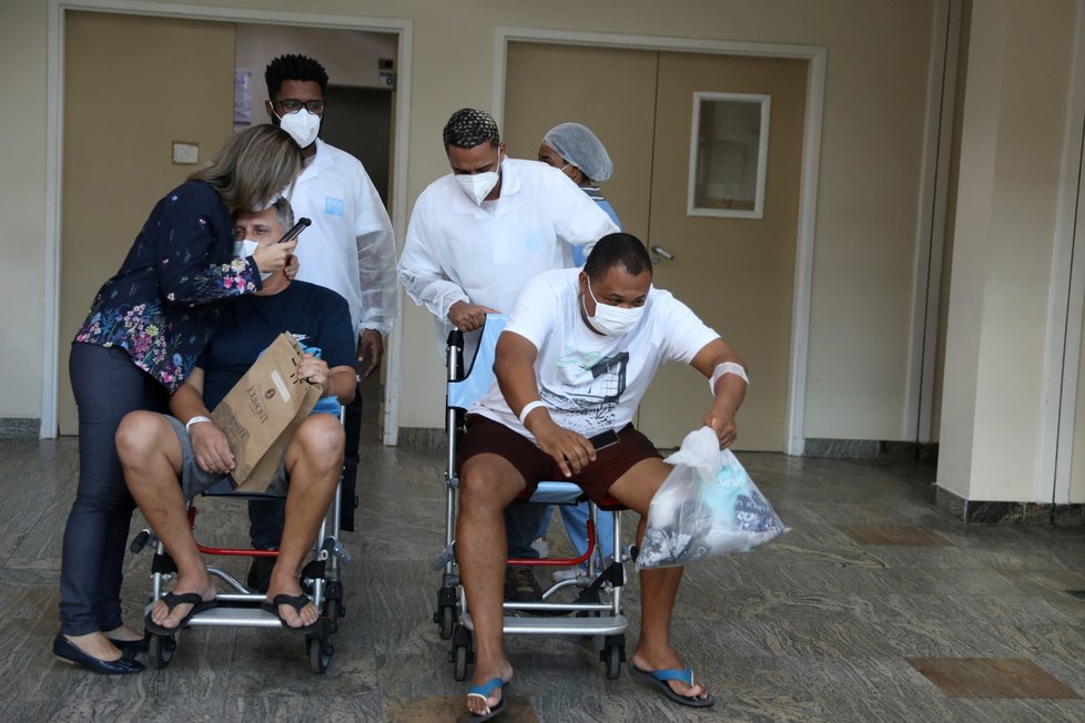 Pacienti s covidem v brazilské nemocnici (19.6.2021)
