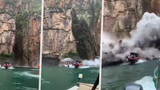 Na turisty spadl obří kus utržené skály. Deset lidí v loďkách zemřelo na jezeře v Brazílii