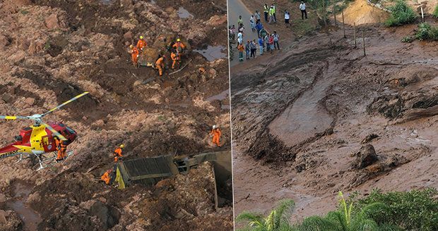 Protržená přehrada: 58 mrtvých při obří havárii, stovky lidí v Brazílii pohřešují