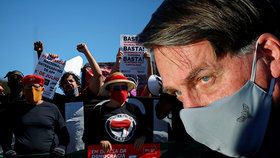Prezident Bolsonaro a protesty v Brazílii (24. 6. 2020)