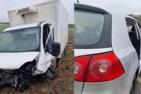 Čelní srážka osobáku a náklaďáku na Břeclavsku: Řidička zemřela, dva lidé jsou v kritickém stavu!