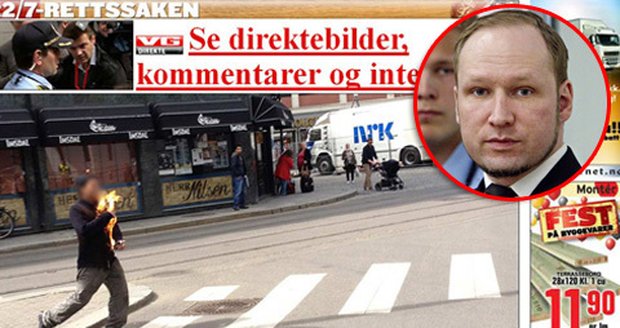 U soudu s Breivikem se zapálil muž