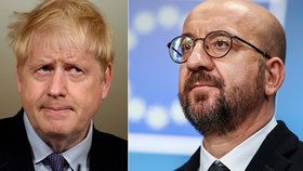 Boris Johnson a Charles Michel.