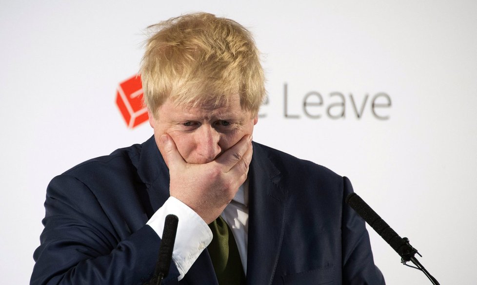 Bývalý londýnský starosta Boris Johnson na kampani za Brexit