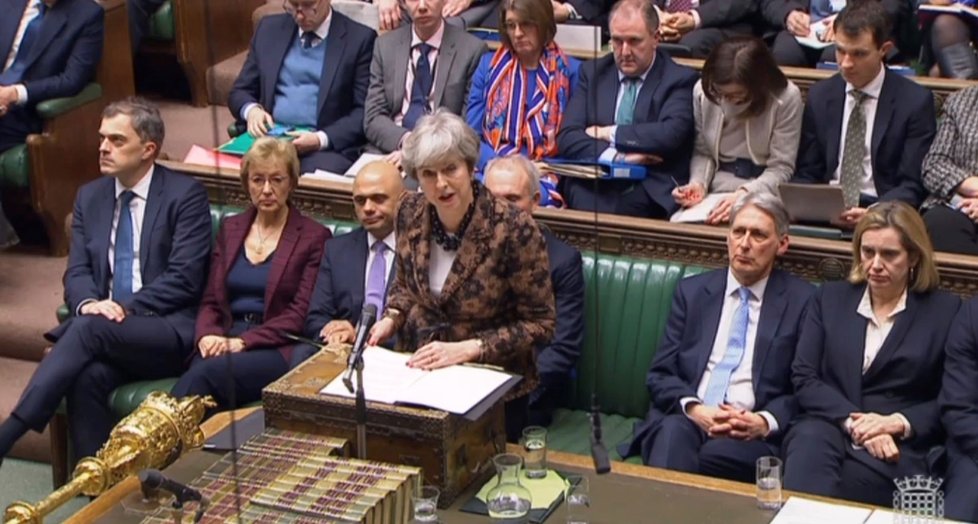 Theresa Mayová promluvila opět k parlamentu (21 .1. 2019)