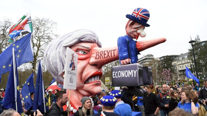 Demonstrace proti brexitu. Jeho odpůrci se bojí ekonomických dopadů