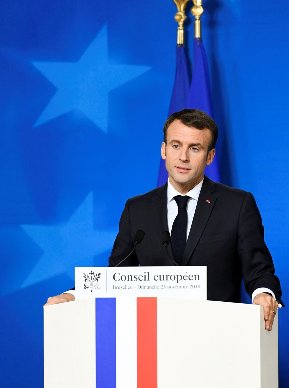 Lídři EU podpořili dohodu o brexitu: Emmanuel Macron (25. 11. 2018)