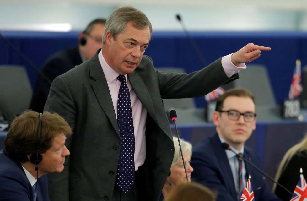 Nigel Farage na debatě na summitu EU