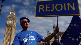 Protest za návrat Británie do EU (23.9.2023)