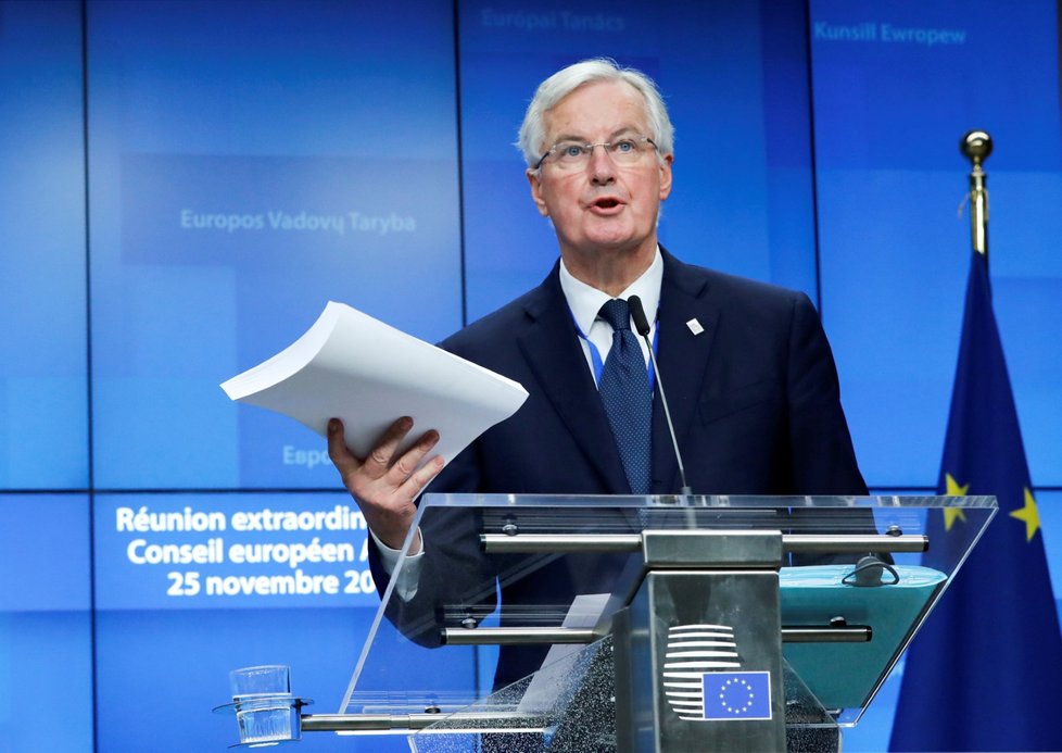 Lídři EU podpořili dohodu o brexitu: Michel Barnier (25. 11. 2018).
