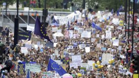 Tisíce lidí protestovaly proti odchodu Británie z EU