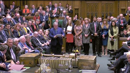 Britský parlament hlasuje o brexitové dohodě, kterou domluvil premiér Boris Johnson (19. 10. 2019)