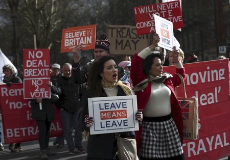 Protest za odchod Velké Británie z EU (13.3.2019)