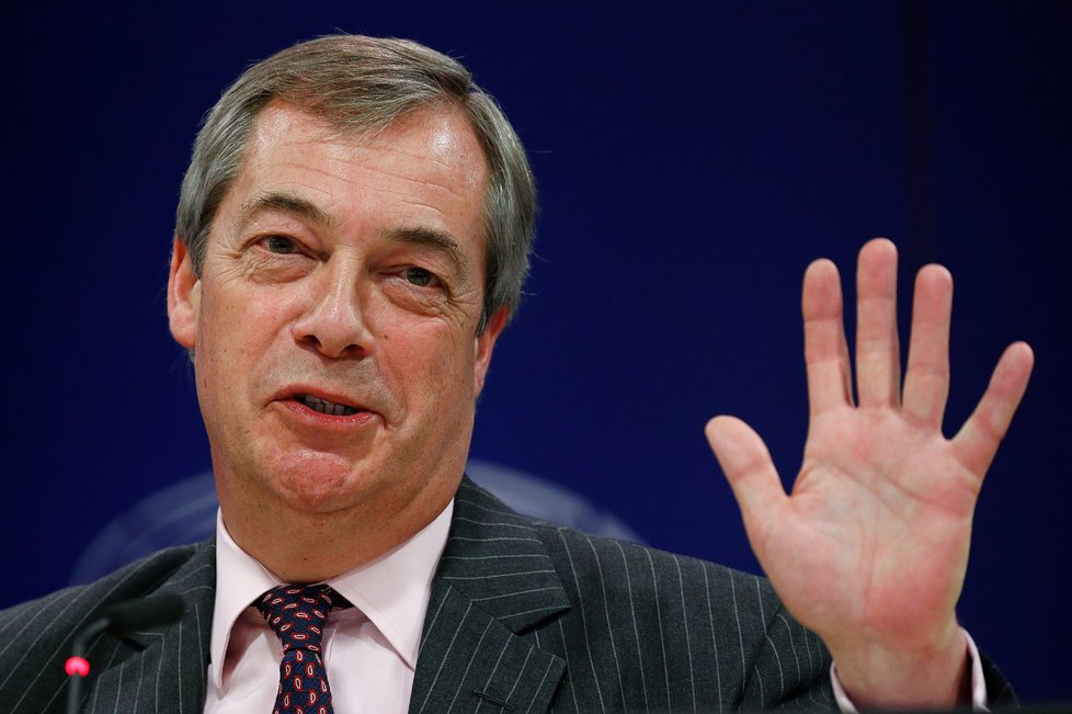 Britská rozlučka v EU kvůli brexitu: Britští europoslanci se loučí s Bruselem. Na snímku Nigel Farage.
