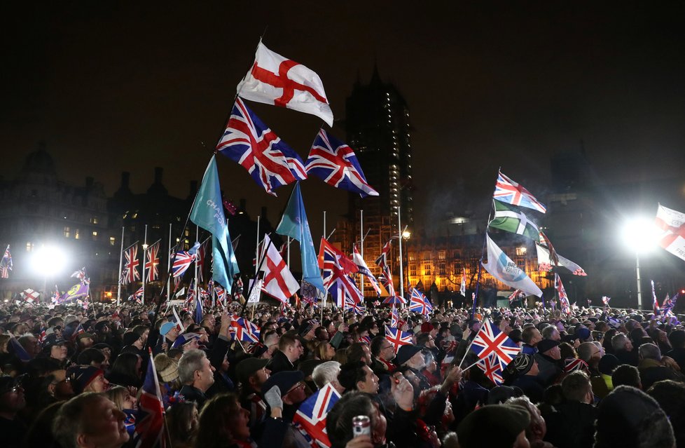 Britové slavili odchod z Evropské unie (31.1.2020)