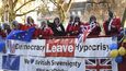 Před budovou Nejvyššího soudu protestovali příznivci i odpůrci Brexitu