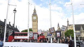 Proti výsledku referenda o vystoupení Británie z EU proběhl v Londýně i protest.