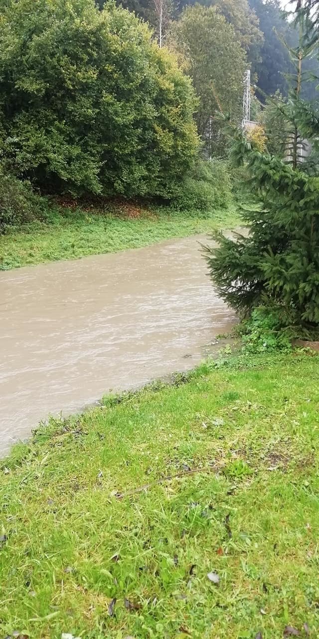 Povodně v Březové nad Svitavou. (14.10.2020)