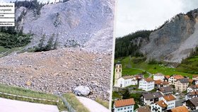 V Alpách se utrhla skála: Lavina štěrku zavalila silnice, evakuovanou vesnici těsně minula