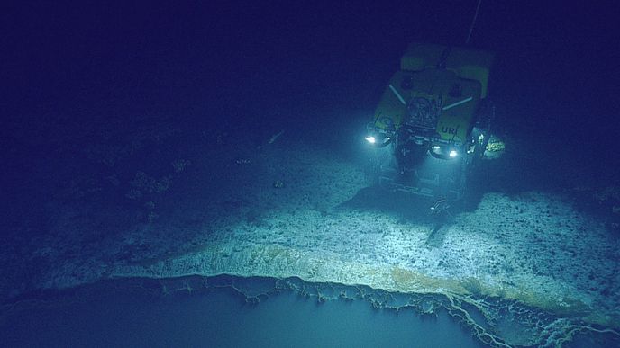 Vysoce toxické podmořské jezero Brine Pool na dně Mexického zálivu.