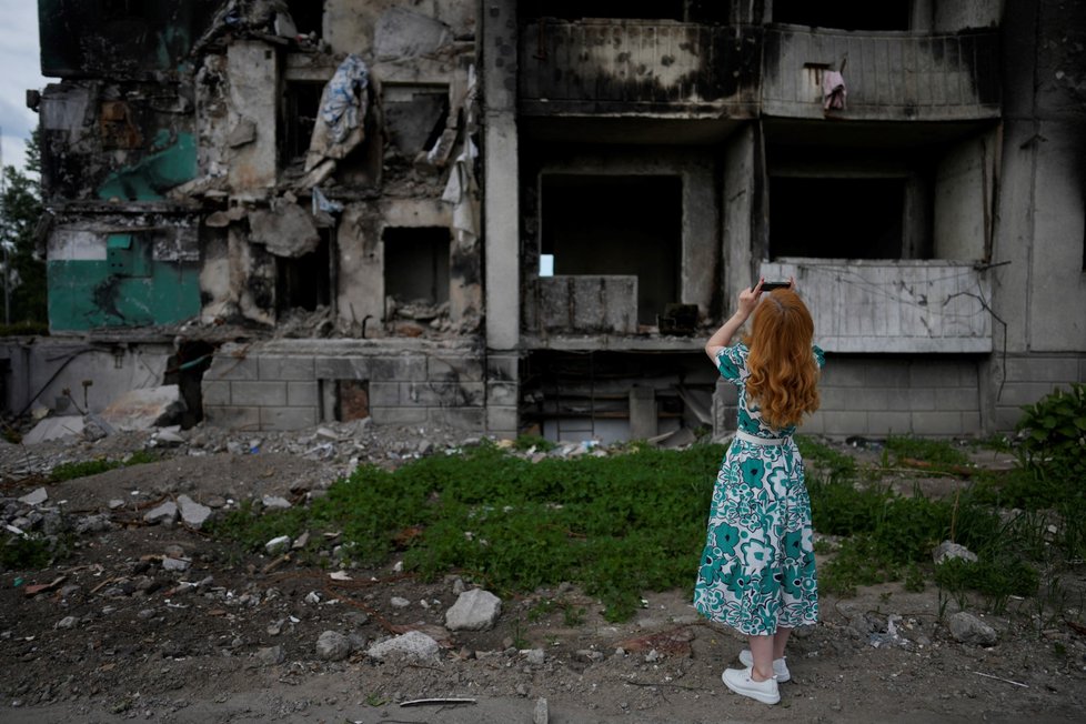 Válka na Ukrajině: Kyjevské předměstí Borodyanka je v troskách (4.6.2022)