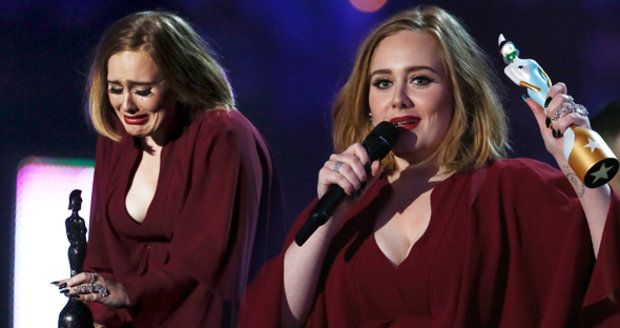 Adele ovládla britské hudební ceny: Zpěvačka se rozplakala na jevišti
