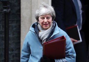 Britská premiérka Theresa Mayová v Downing Street (21. 1. 2019)