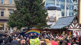 Vánoční trh v centru Nottinghamu, sobota 7. prosince.