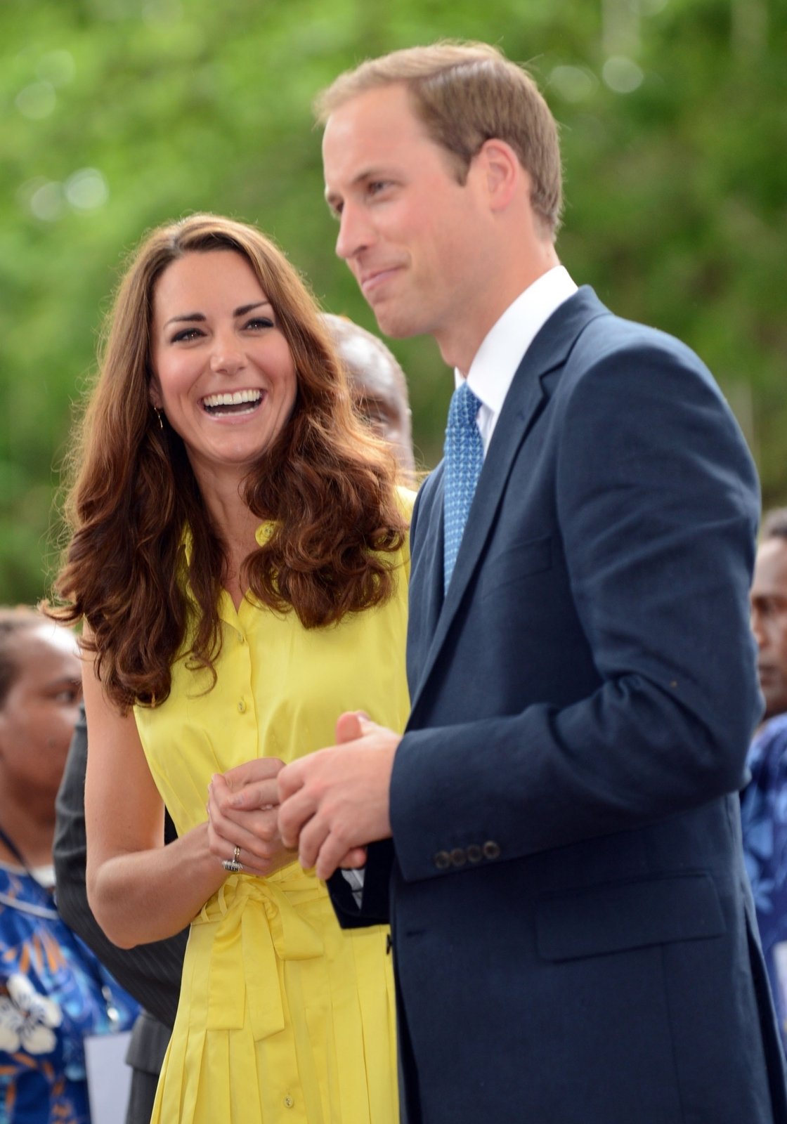 Image: 0142071951, License: Rights managed, Britain&#39;s Duke and Duchess of Cambridge smiles during a visit to the Cultural village in Honiara, Solomon Islands, Monday, September 17, 2012. Britain&#39;s Prince William, the Duke of Cambridge, and his wife Kate are on their third stop of a nine-day tour of Southeast Asia and the South Pacific on behalf of Queen Elizabeth II to commemorate her Diamond Jubilee., Model Release: No or not aplicable, Credit line: Profimedia.cz, MirrorPix