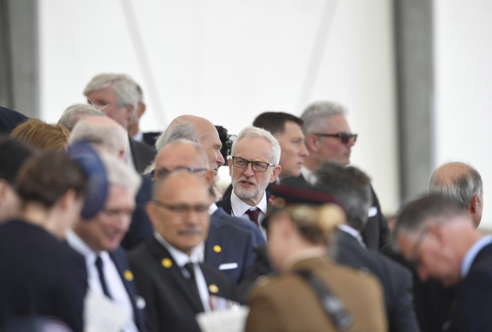 Lídr britských labouristů Jeremy Corbyn na oslavách 75. výročí Dne D, (5..06.2019).