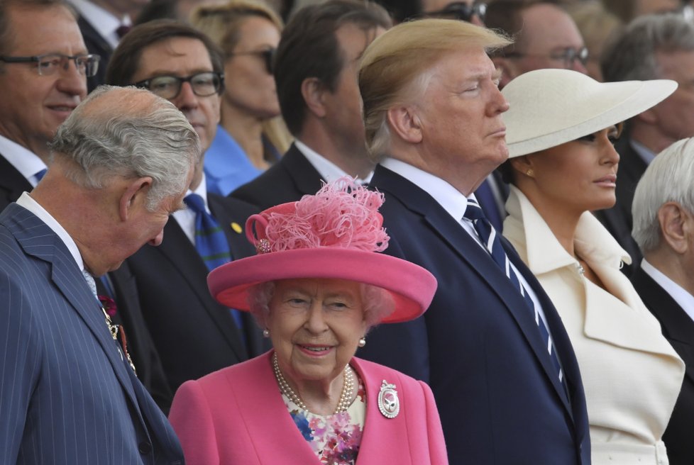 Královna Alžběta II. na oslavách 75. výročí Dne D, (5.06.2019).