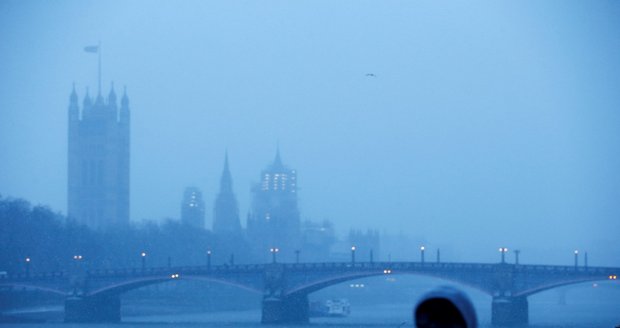 Zasněžené centrum Londýna