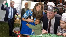 I královská rodina se umí bavit! William, Harry a Kate házeli holínkou kvůli charitě