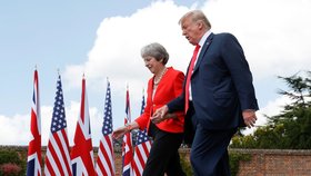 Americký prezident Donald Trump na tiskové konferenci s britskou premiérkou Theresou Mayovou