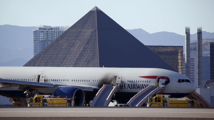 Na letišti v Las Vegas hořela letadlo British Airways