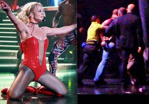 Náruživý fanoušek vtrhl na pódium za Britney Spears a vyděsil ji k smrti.