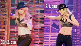 Britney Spears přes Silvestra zázračně zhubla.