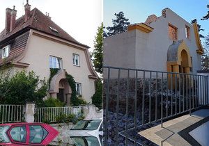 Ještě v loňském roce kulturní památka, rodinný postsecesní dům z roku 1913 ve vilové čtvrti v Tichého ulici v Brně. Nyní z něj zbyly trosky.